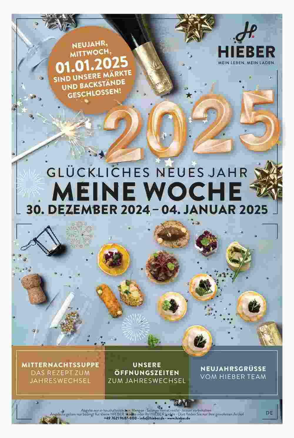 Hieber's Frische Center Prospekt (ab 29.12.2024) zum Blättern - Seite 1