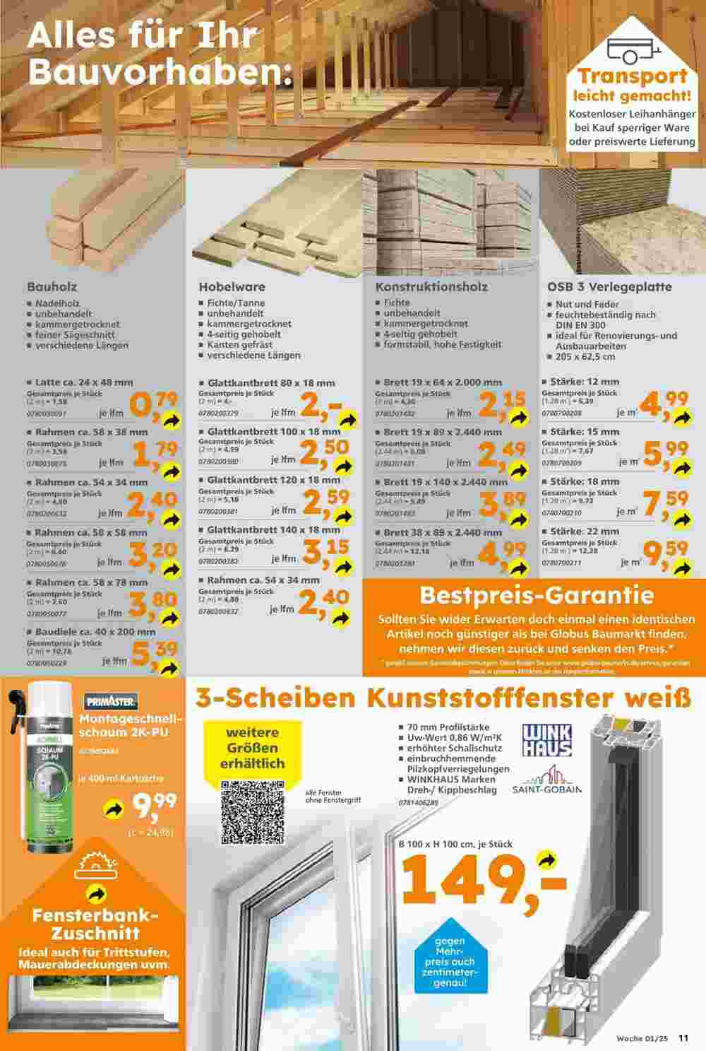 Globus Baumarkt Prospekt (ab 29.12.2024) zum Blättern - Seite 11