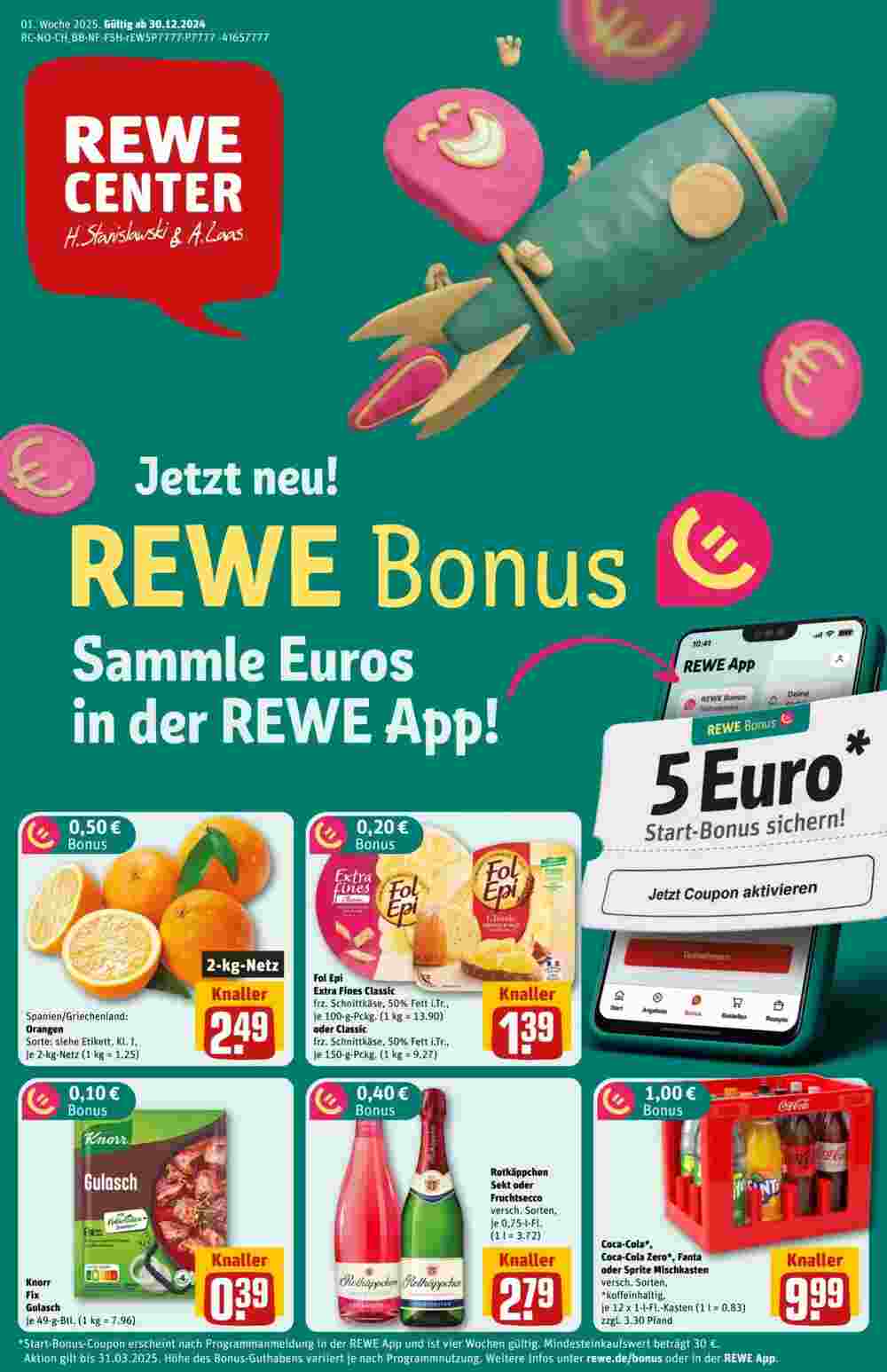 REWE Center Prospekt (ab 30.12.2024) zum Blättern - Seite 1