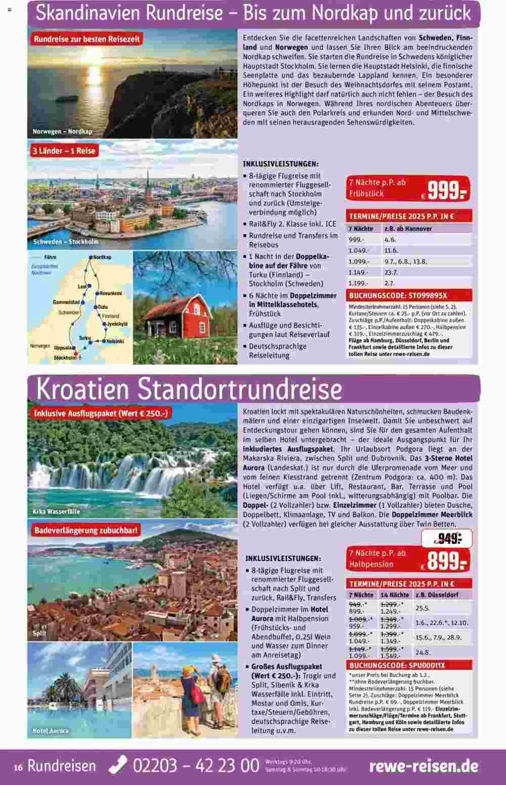 REWE Reisen Prospekt (ab 01.01.2025) zum Blättern - Seite 16