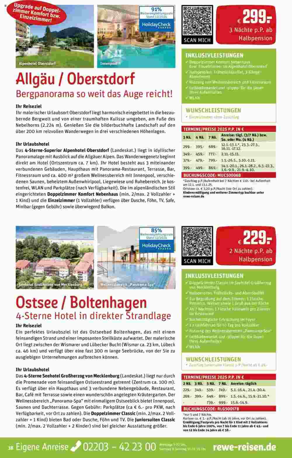 REWE Reisen Prospekt (ab 01.01.2025) zum Blättern - Seite 38