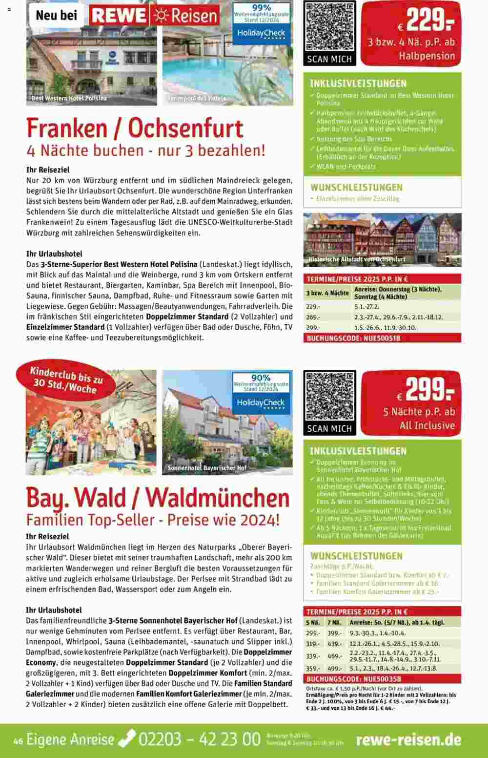 REWE Reisen Prospekt (ab 01.01.2025) zum Blättern - Seite 46