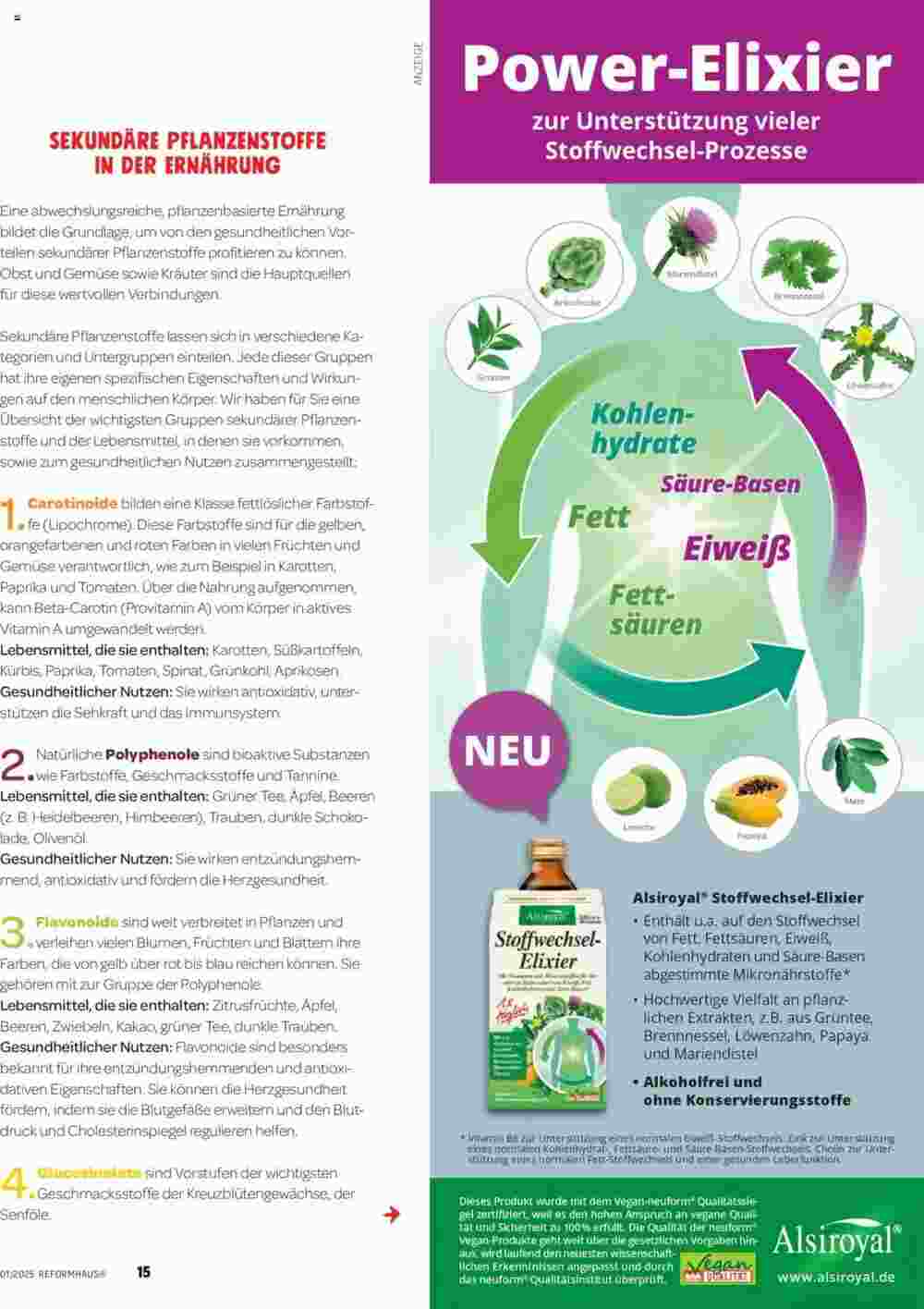 Reformhaus Bacher Prospekt (ab 01.01.2025) zum Blättern - Seite 15