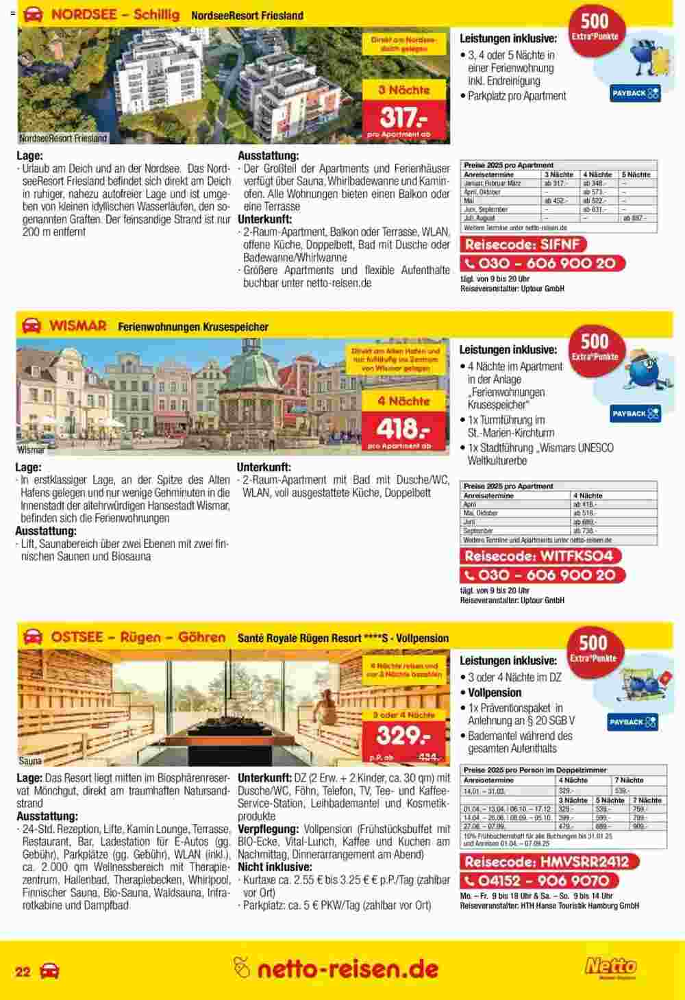 Netto Reisen Prospekt (ab 01.01.2025) zum Blättern - Seite 22