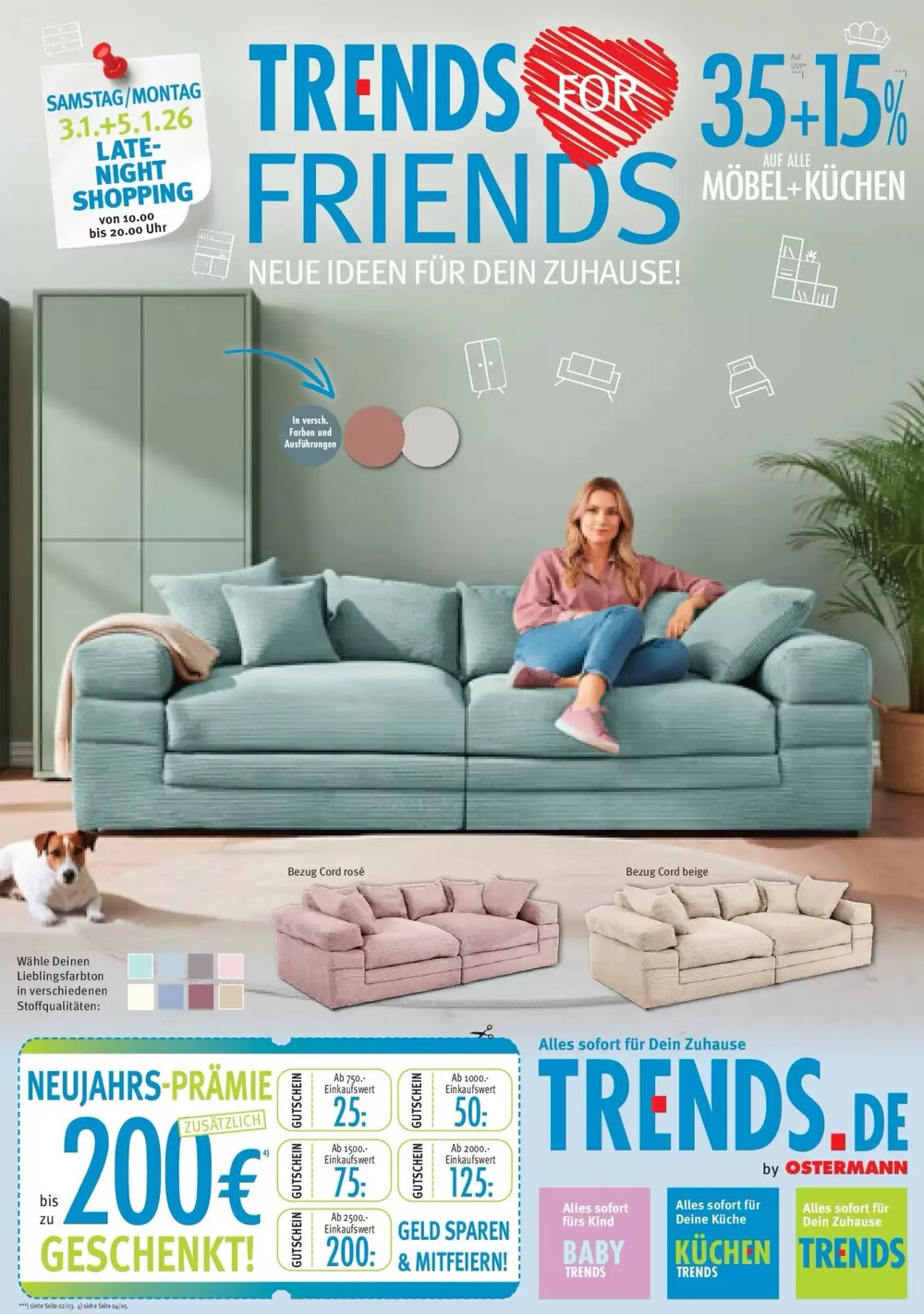 Trends Möbel Prospekt (ab 02.01.2025) zum Blättern - Seite 1