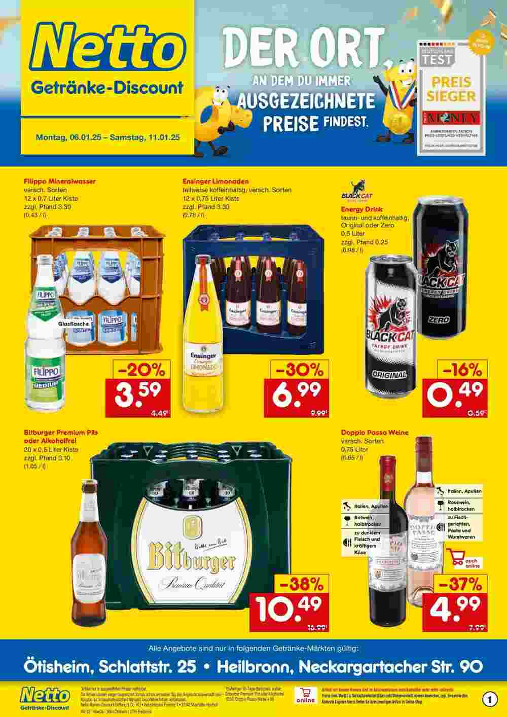 Netto Getränke Discount Prospekt (ab 05.01.2025) zum Blättern - Seite 1