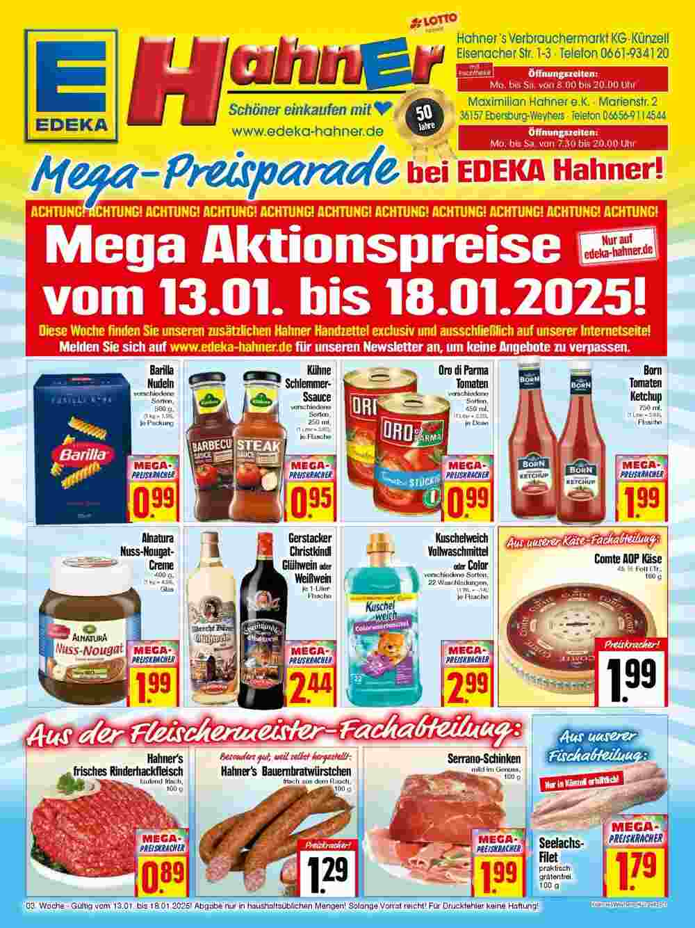 EDEKA Hahner Prospekt (ab 12.01.2025) zum Blättern - Seite 1