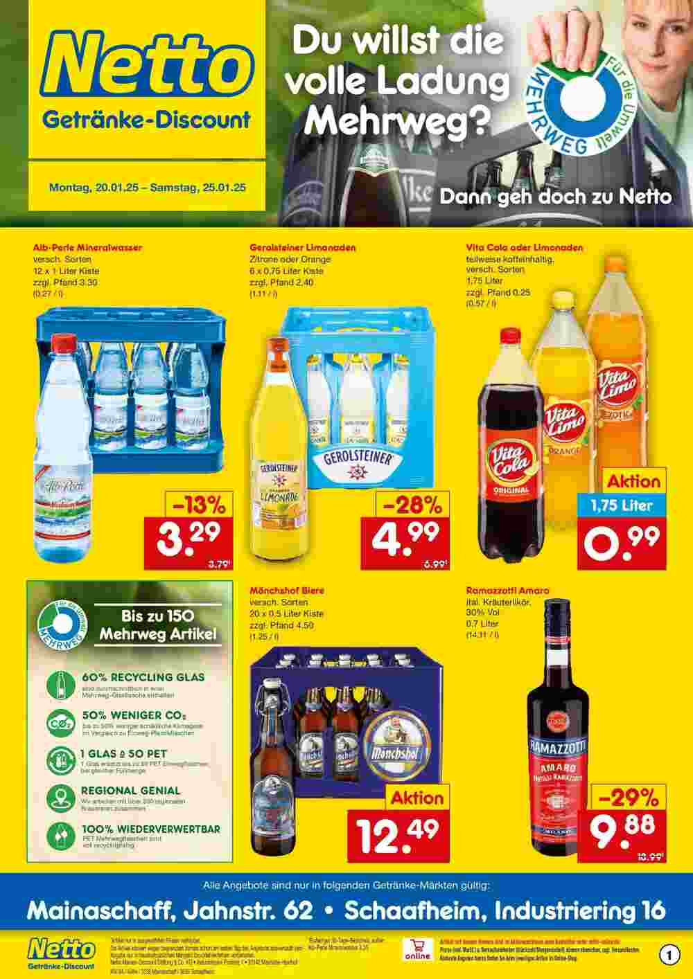 Netto Getränke Discount Prospekt (ab 19.01.2025) zum Blättern - Seite 1