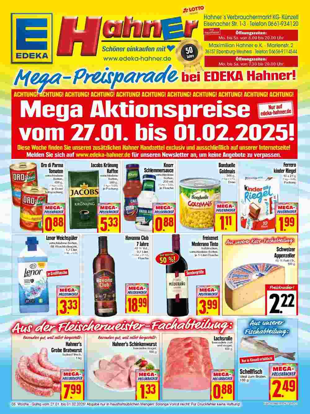 EDEKA Hahner Prospekt (ab 26.01.2025) zum Blättern - Seite 1