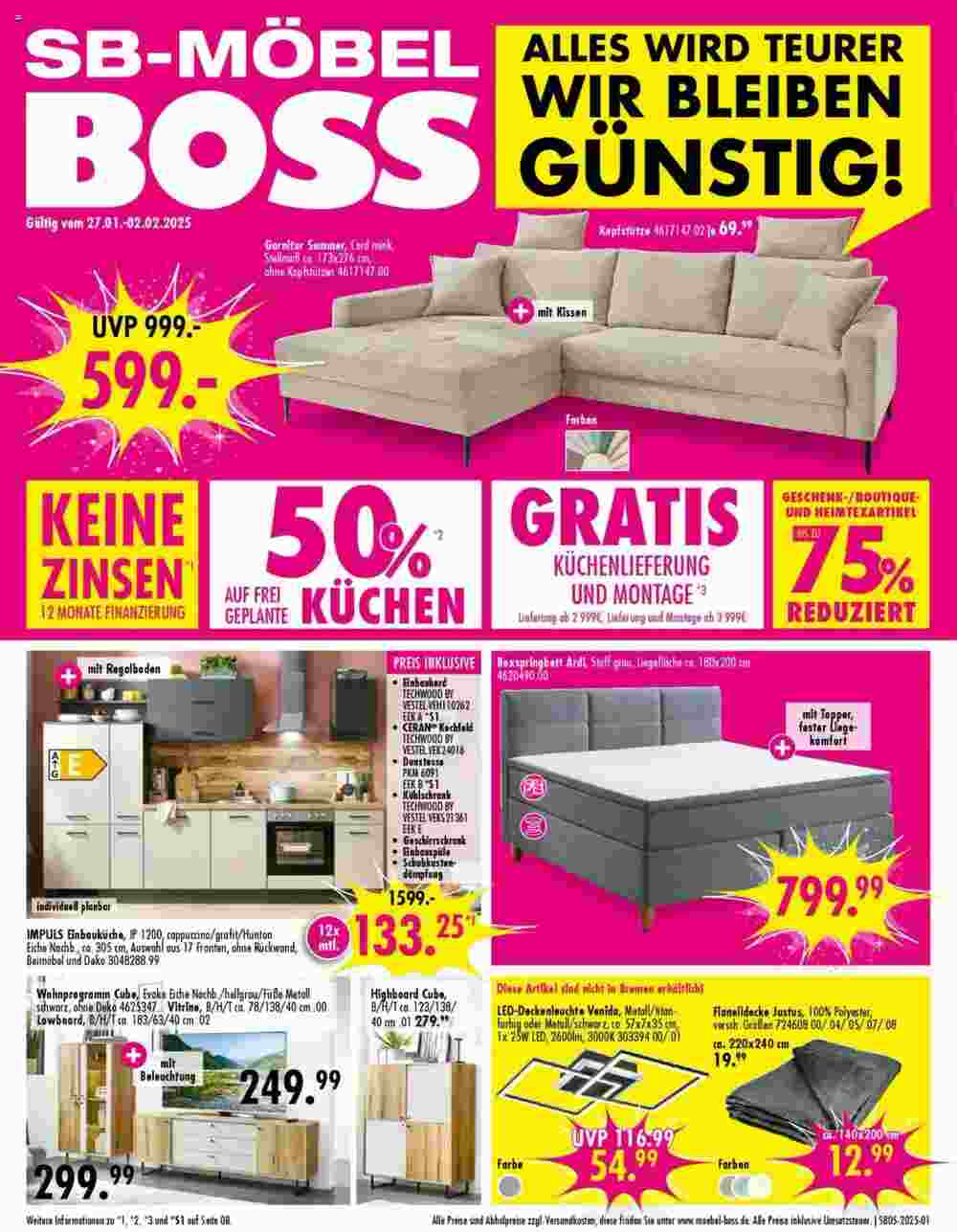 Möbel Boss Prospekt (ab 27.01.2025) zum Blättern - Seite 1