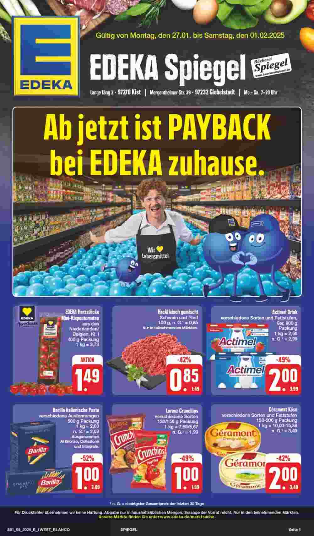 Edeka Spiegel Prospekt (ab 27.01.2025) zum Blättern - Seite 1