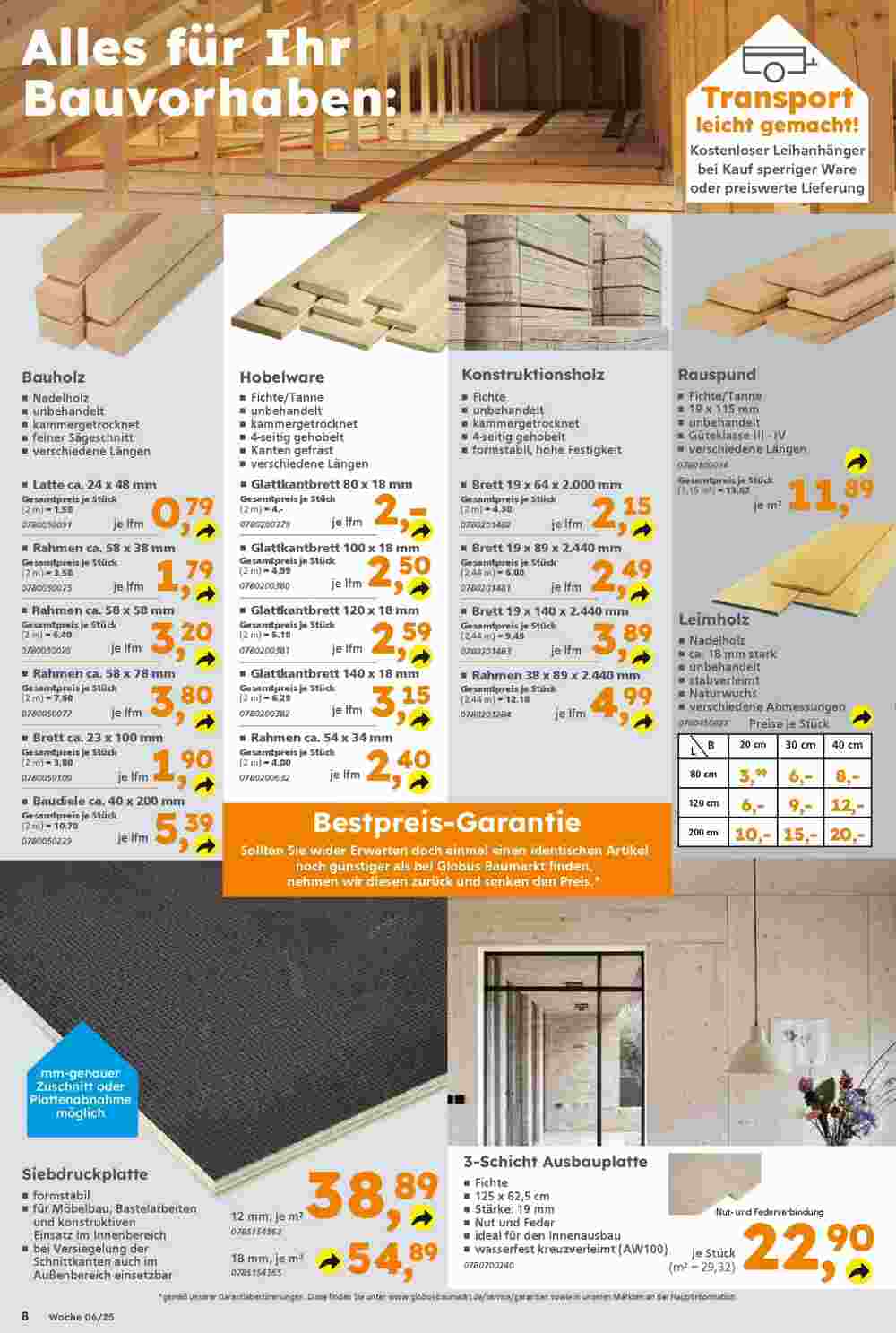 Globus Baumarkt Prospekt (ab 02.02.2025) zum Blättern - Seite 8