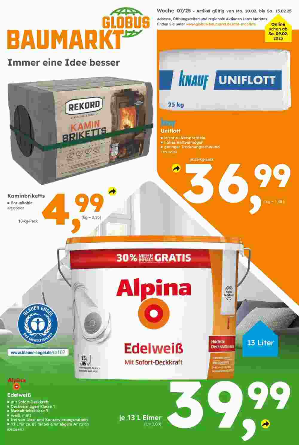 Globus Baumarkt Prospekt (ab 09.02.2025) zum Blättern - Seite 1