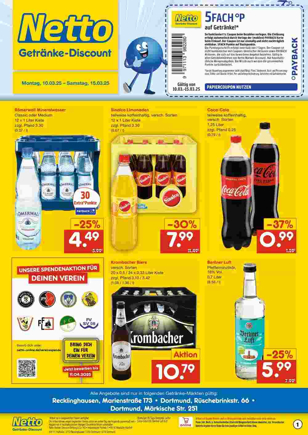 Netto Getränke Discount Prospekt (ab 10.03.2025) zum Blättern - Seite 1