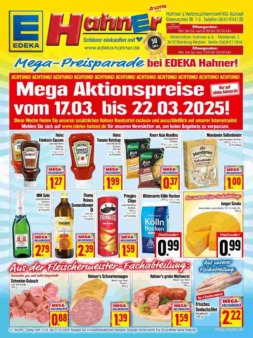 EDEKA Hahner Prospekt (ab 16.03.2025) zum Blättern - Seite 1