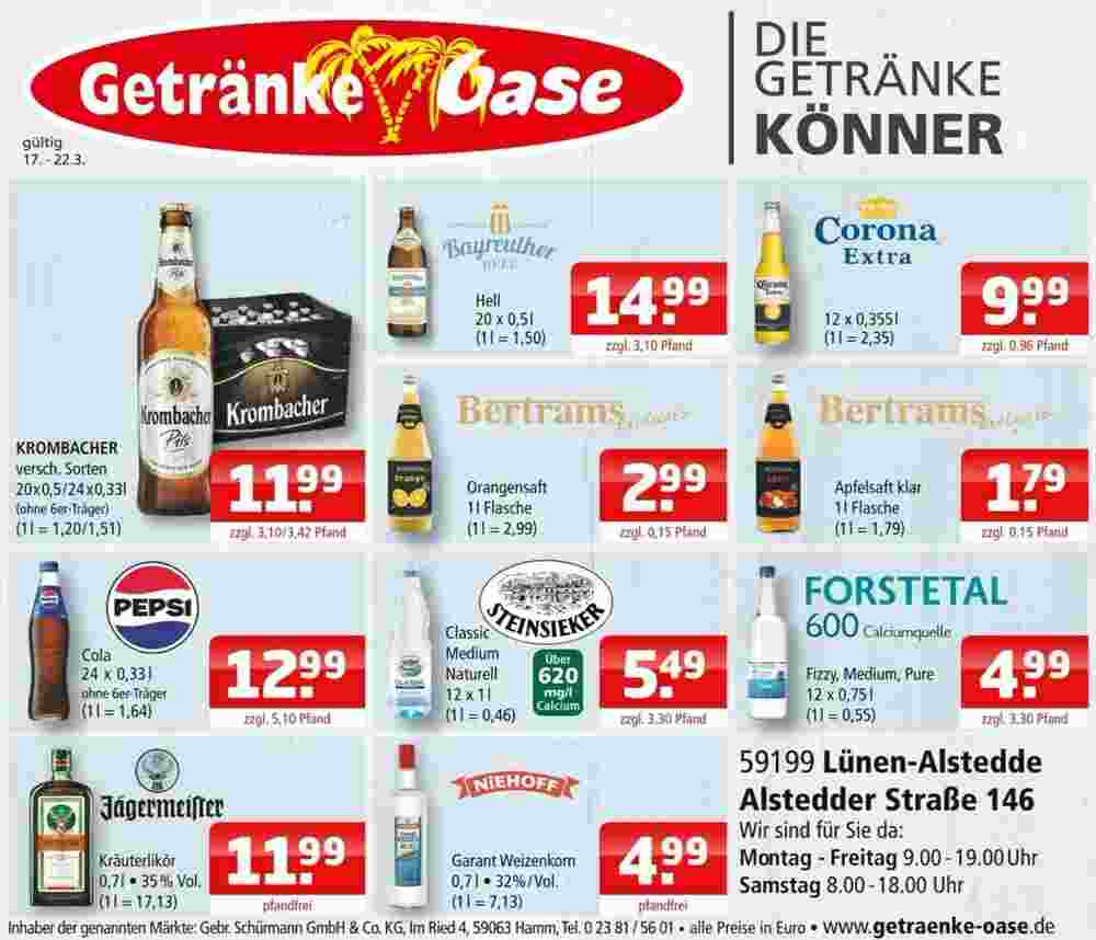 Getränke Oase Prospekt (ab 17.03.2025) zum Blättern - Seite 1