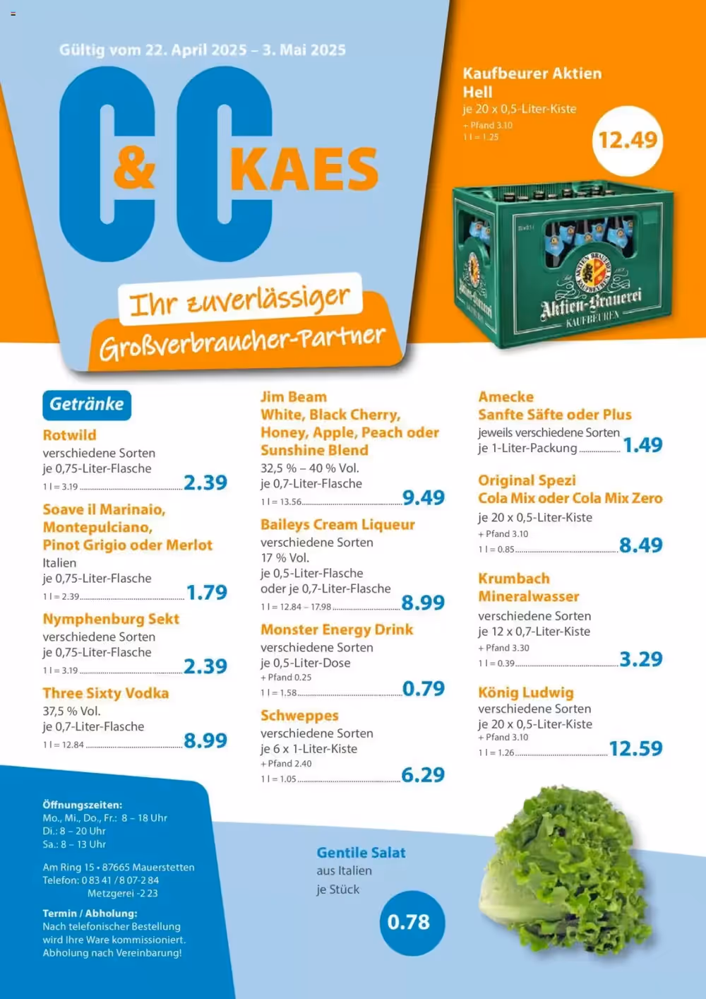 C&C Kaes Prospekt (ab 22.04.2025) zum Blättern - Seite 1
