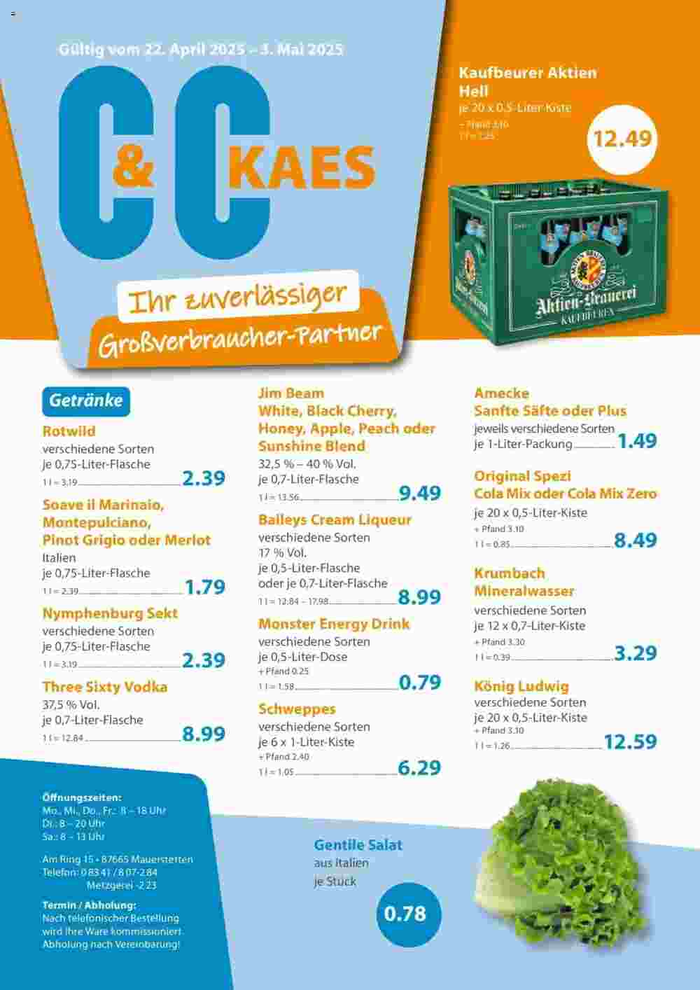 C&C Kaes Prospekt (ab 22.04.2025) zum Blättern - Seite 1