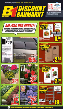 B1 Discount Baumarkt Prospekt (ab 26.04.2025) zum Blättern