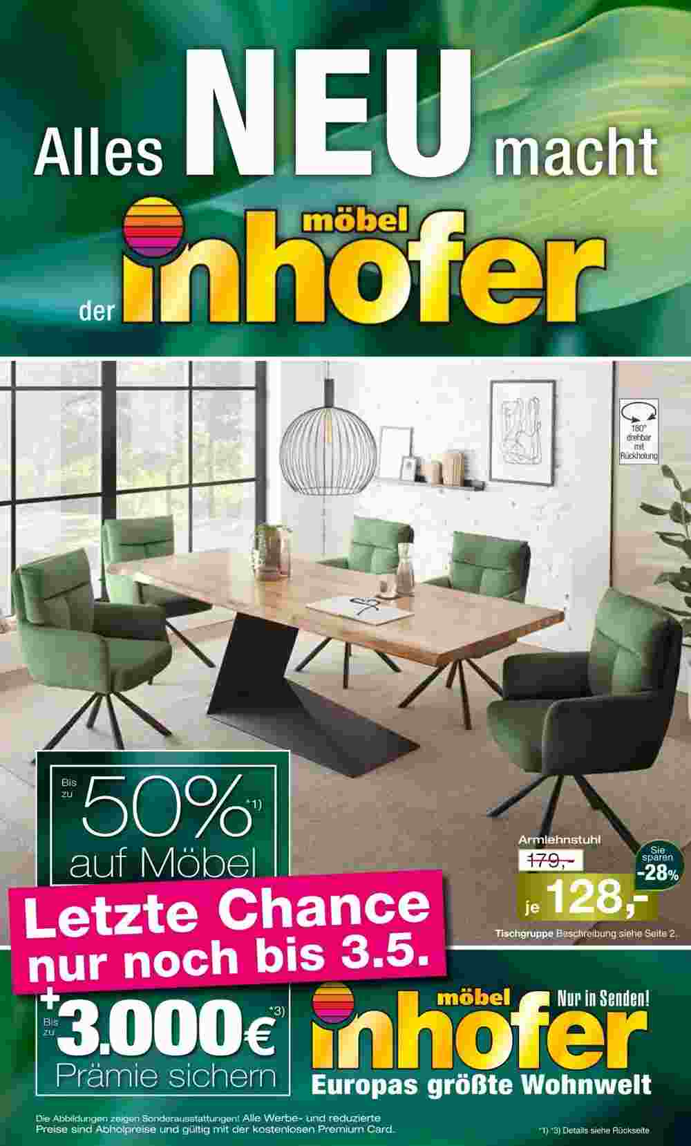 Möbel Inhofer Prospekt (ab 26.04.2025) zum Blättern - Seite 1