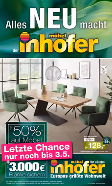 Möbel Inhofer Prospekt (ab 26.04.2025) zum Blättern