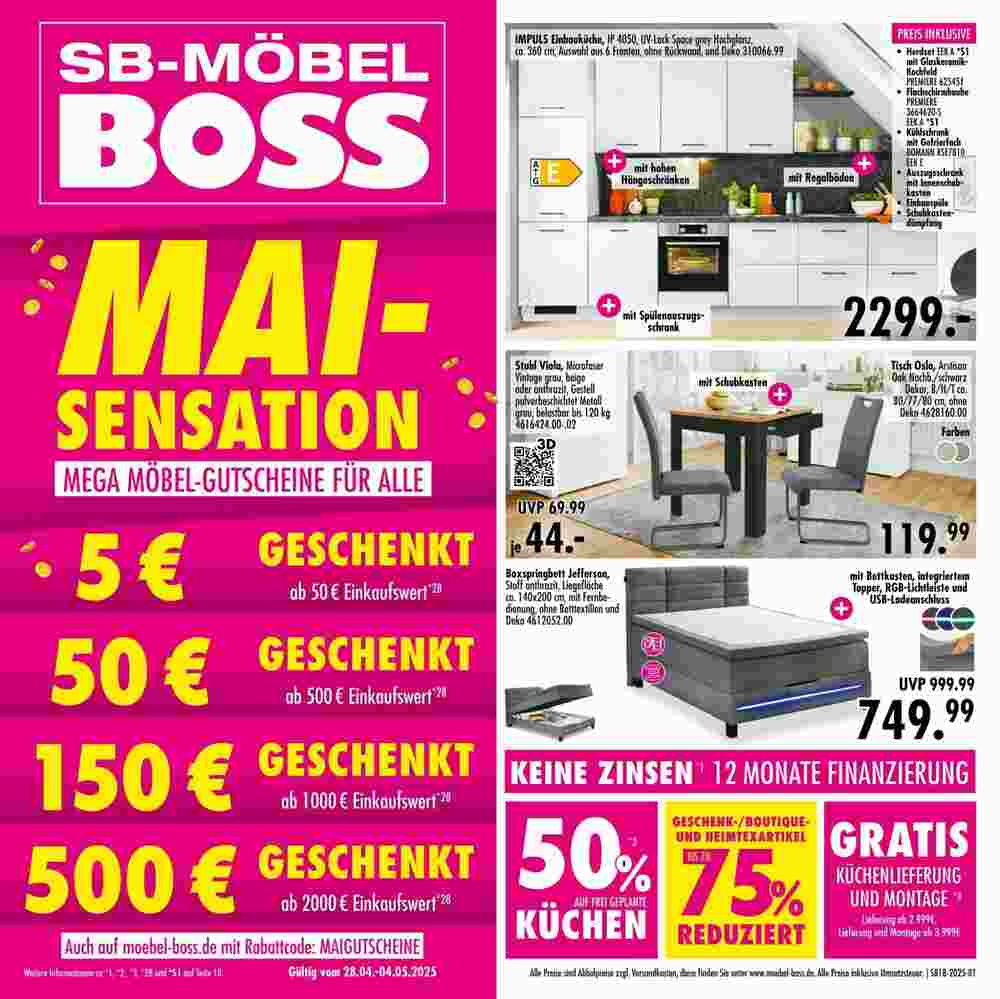 Möbel Boss Prospekt (ab 28.04.2025) zum Blättern - Seite 1