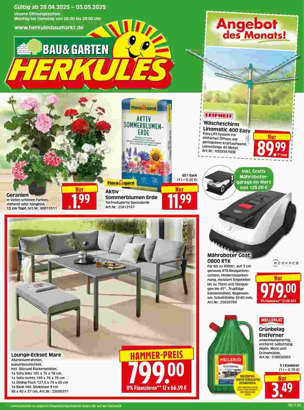 Herkules Baumarkt Prospekt (ab 28.04.2025) zum Blättern - Seite 1