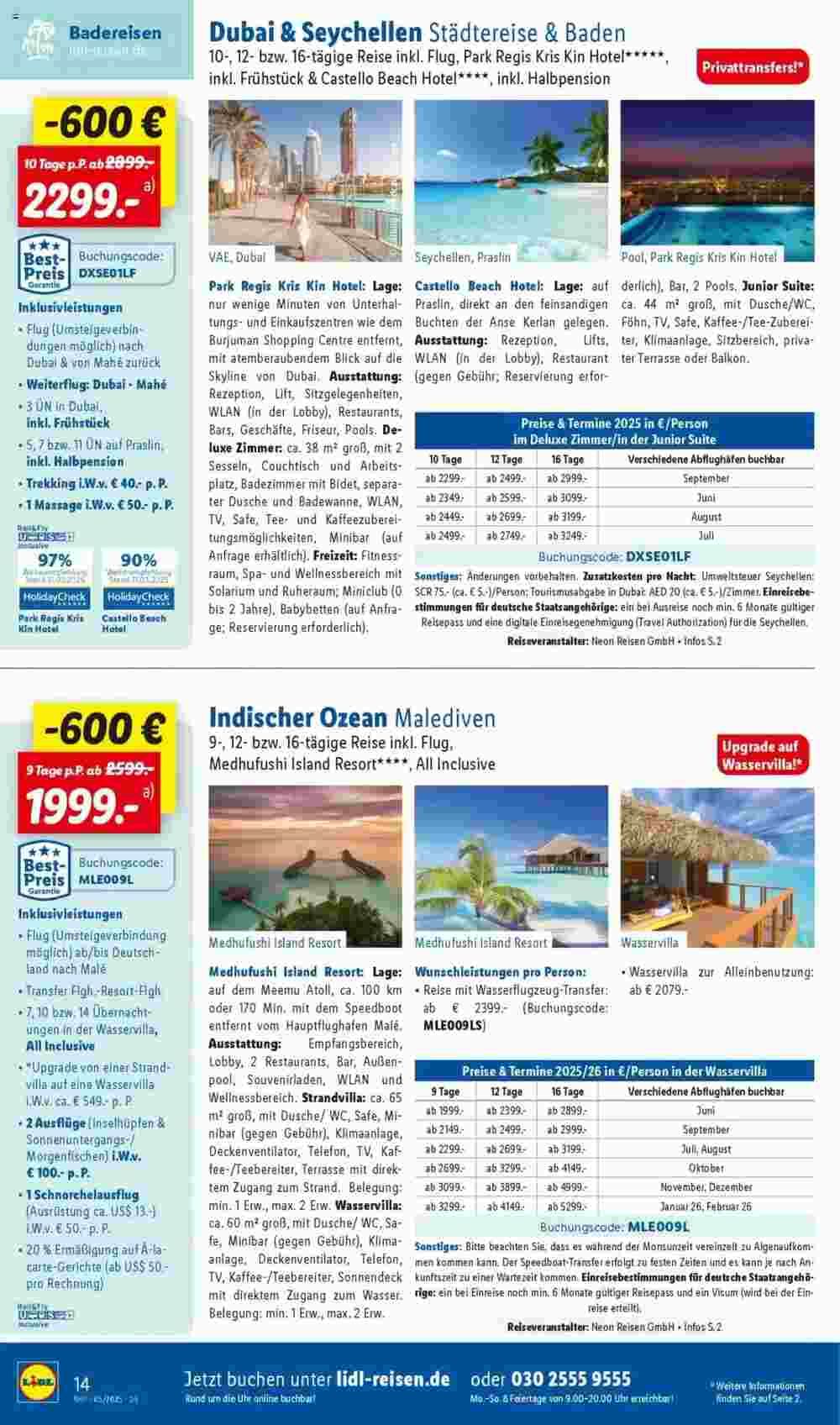 Lidl Reisen Prospekt (ab 29.04.2025) zum Blättern - Seite 14