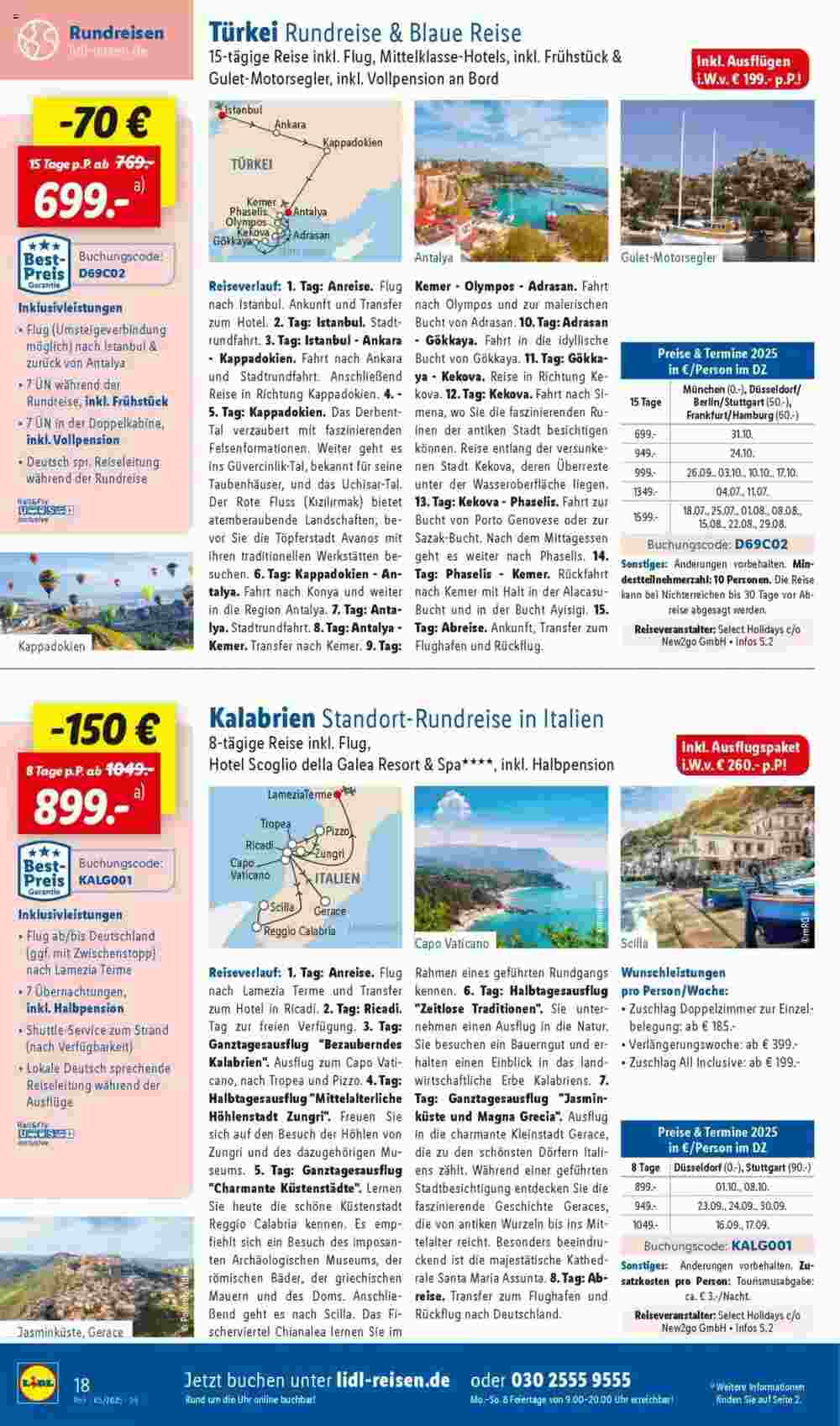 Lidl Reisen Prospekt (ab 29.04.2025) zum Blättern - Seite 18