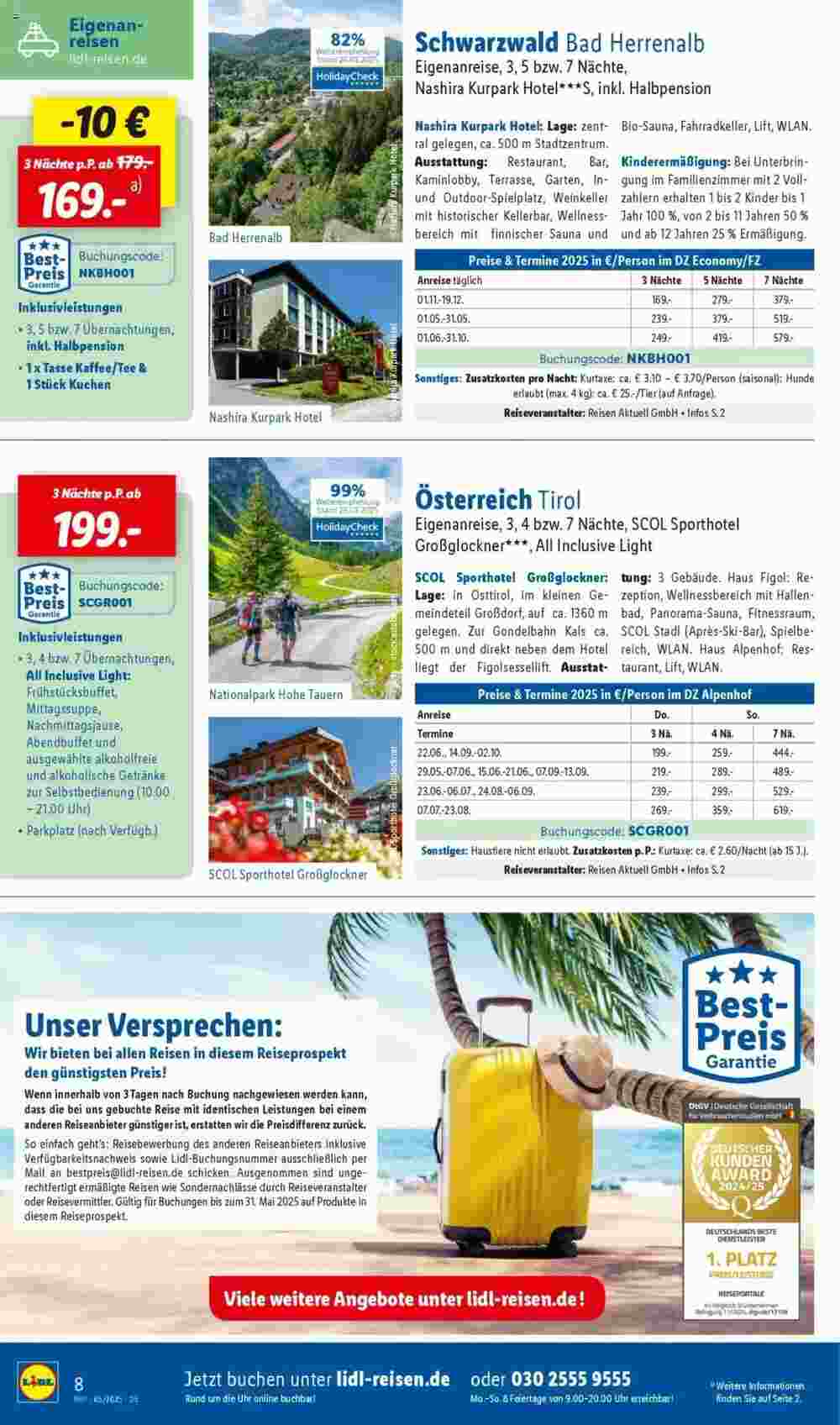 Lidl Reisen Prospekt (ab 29.04.2025) zum Blättern - Seite 8