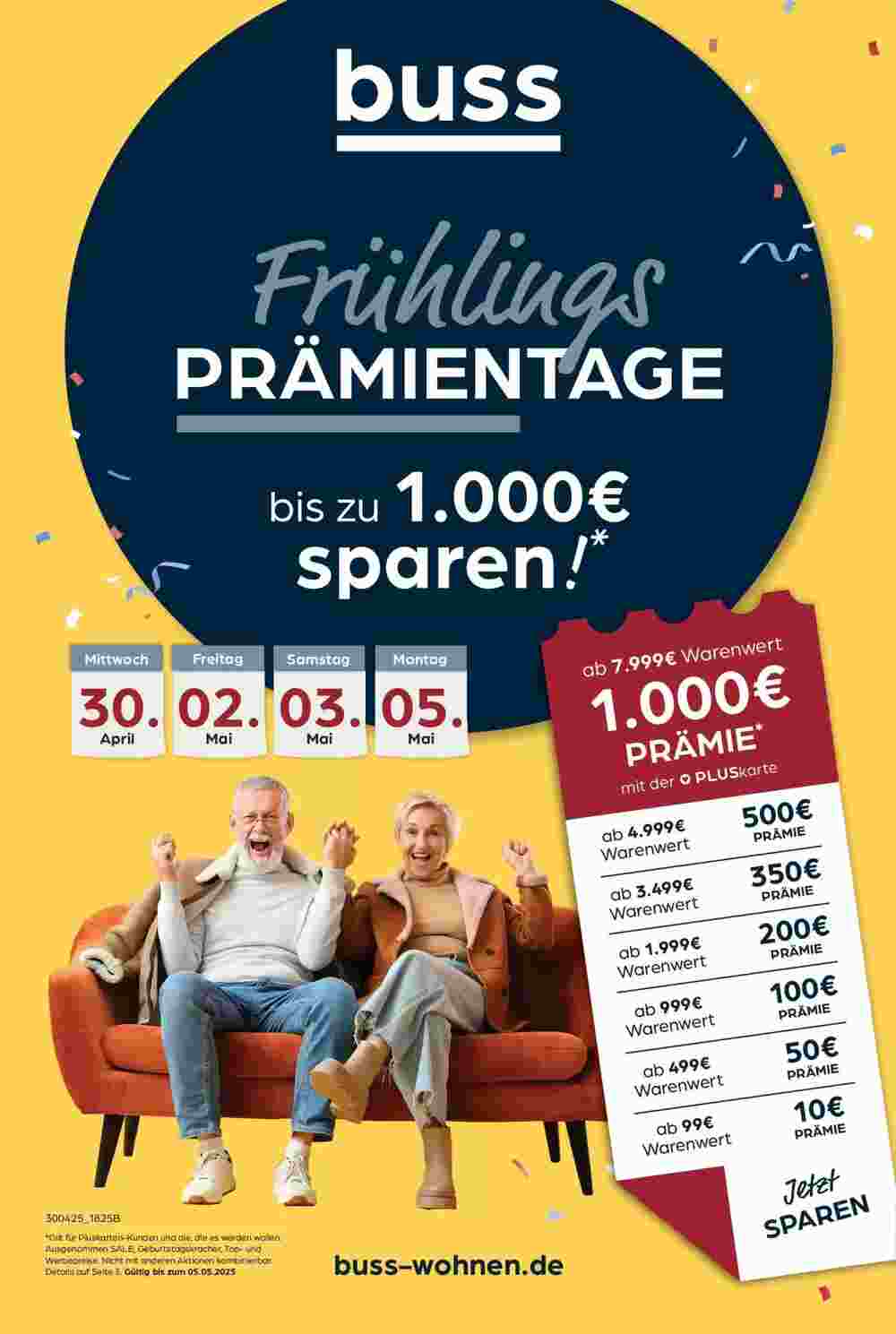 Möbel Buss Prospekt (ab 29.04.2025) zum Blättern - Seite 1