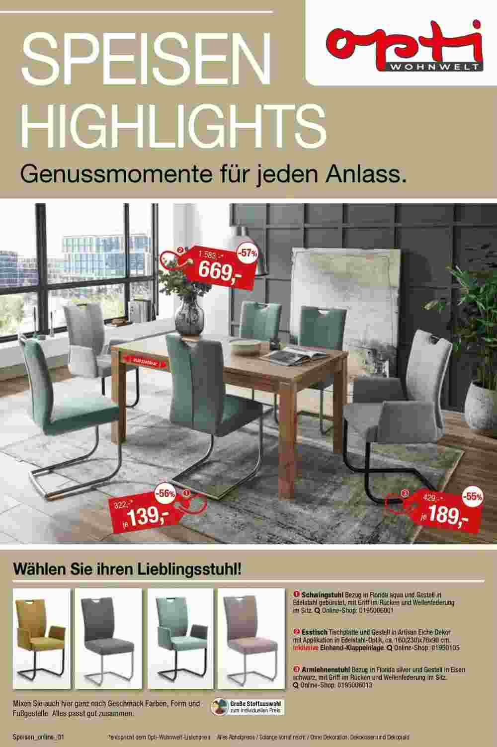 Opti Wohnwelt Prospekt (ab 30.04.2025) zum Blättern - Seite 1