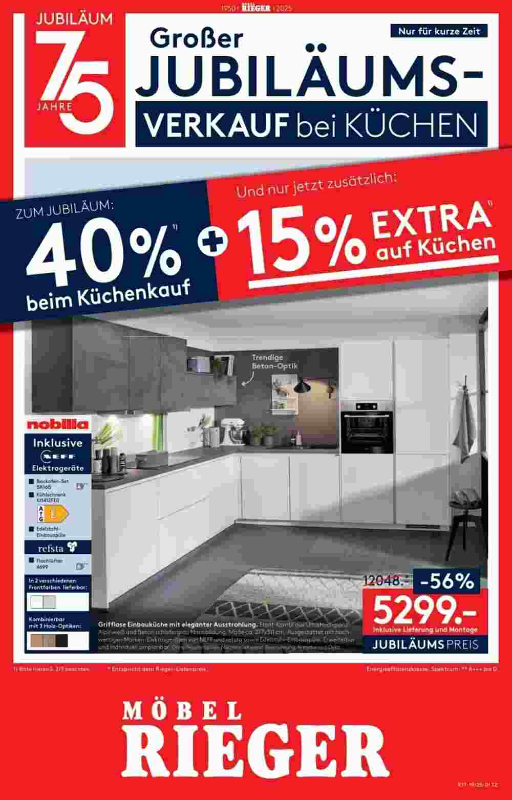 Möbel Rieger Prospekt (ab 30.04.2025) zum Blättern - Seite 1