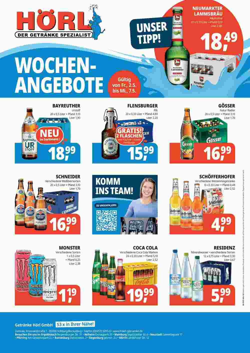 Hörl Getränke Prospekt (ab 30.04.2025) zum Blättern - Seite 1