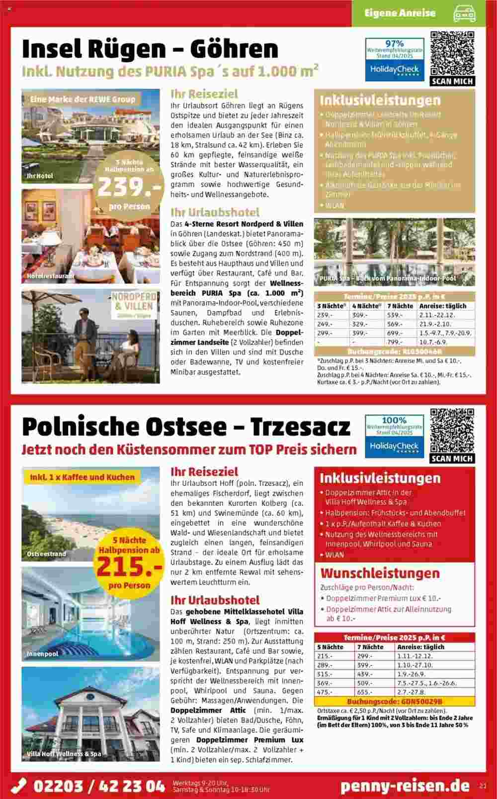 Penny Reisen Prospekt (ab 01.05.2025) zum Blättern - Seite 21