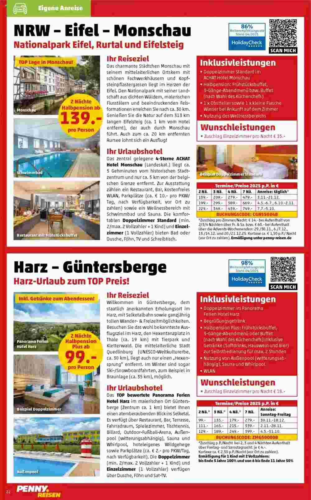 Penny Reisen Prospekt (ab 01.05.2025) zum Blättern - Seite 22