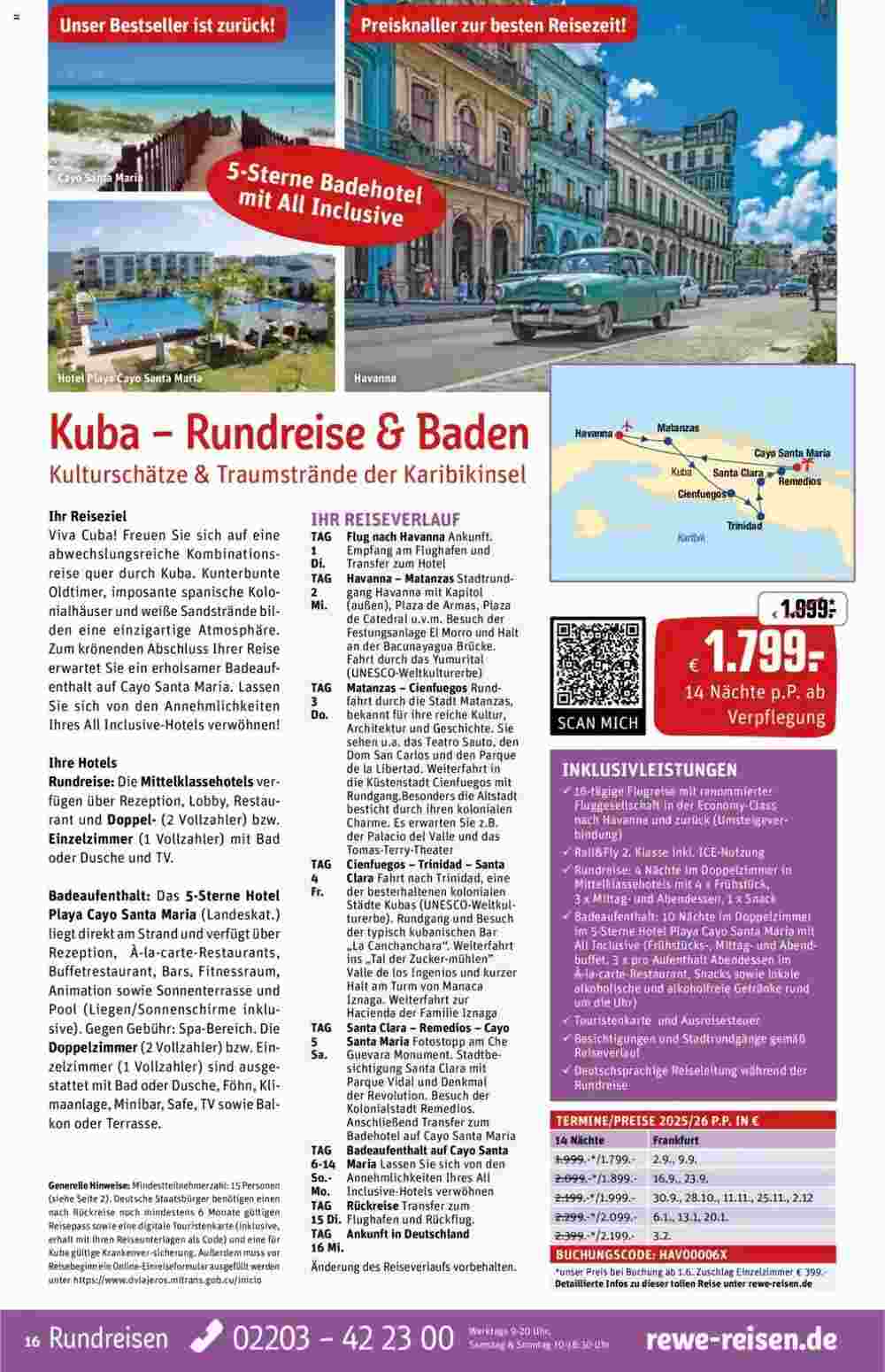 REWE Reisen Prospekt (ab 01.05.2025) zum Blättern - Seite 16