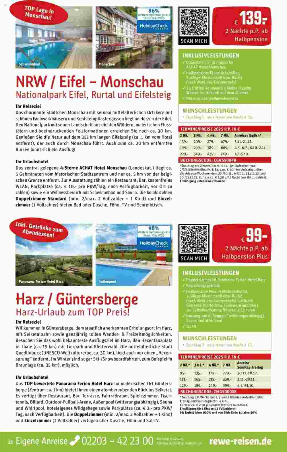 REWE Reisen Prospekt (ab 01.05.2025) zum Blättern - Seite 22