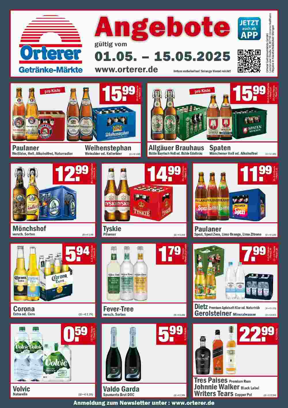 Orterer Getränkemarkt Prospekt (ab 01.05.2025) zum Blättern - Seite 1
