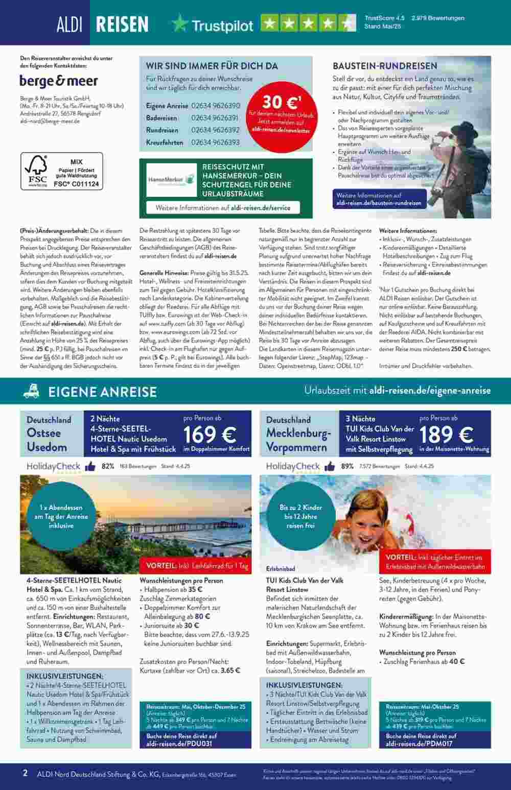 ALDI Nord Reisen Prospekt (ab 02.05.2025) zum Blättern - Seite 2