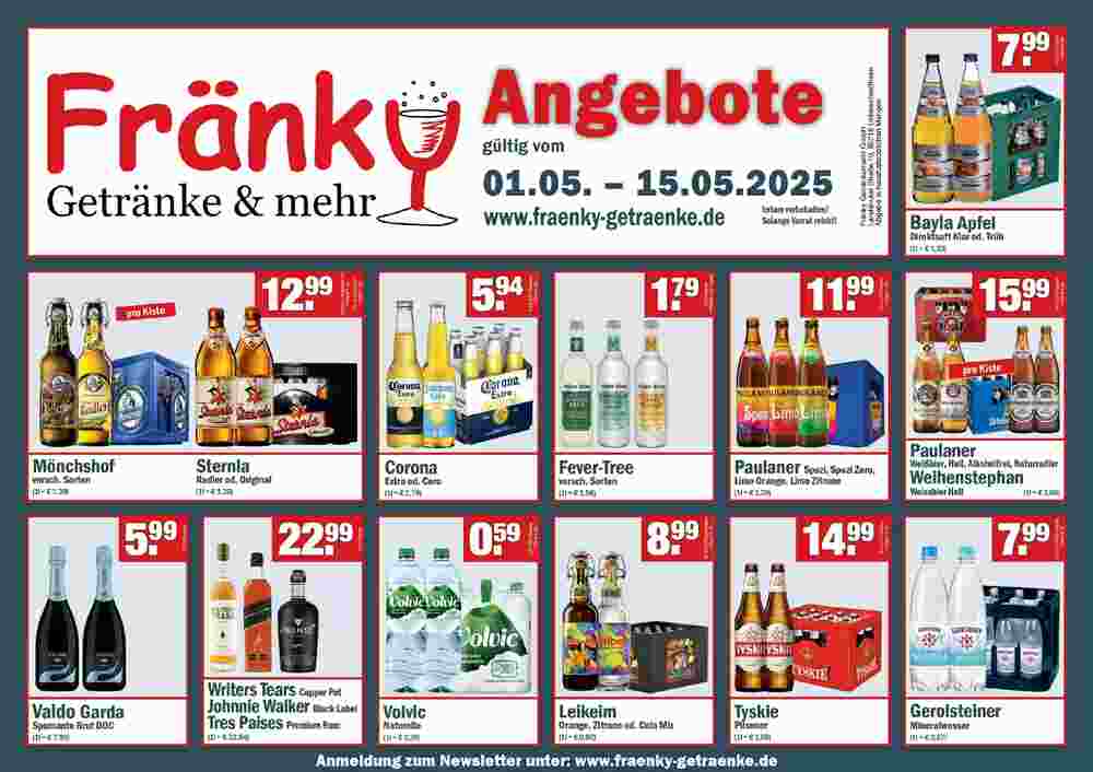 Fränky Getränke Prospekt (ab 02.05.2025) zum Blättern - Seite 1