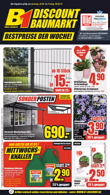 B1 Discount Baumarkt Prospekt (ab 03.05.2025) zum Blättern
