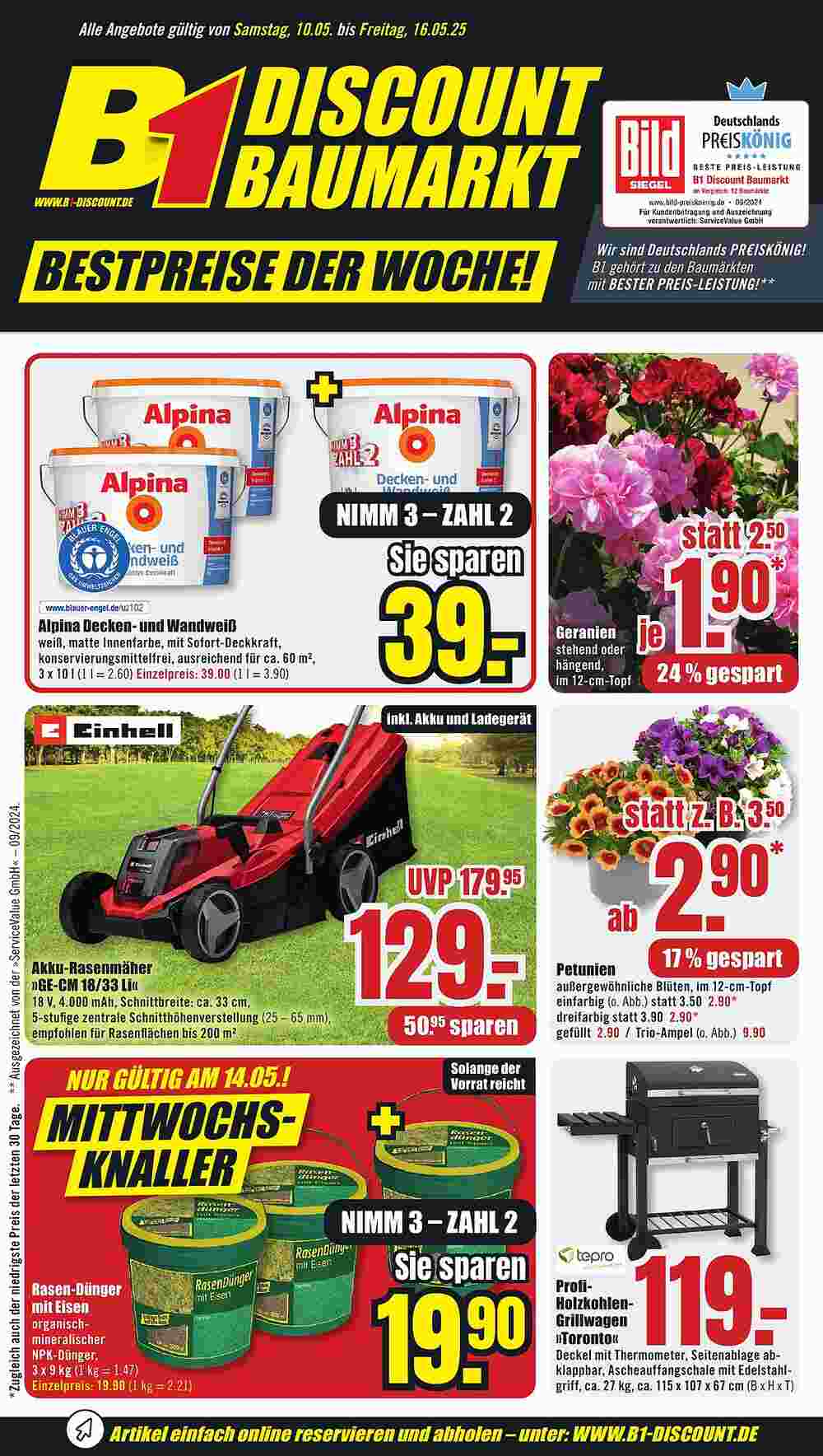 B1 Discount Baumarkt Prospekt (ab 03.05.2025) zum Blättern - Seite 1
