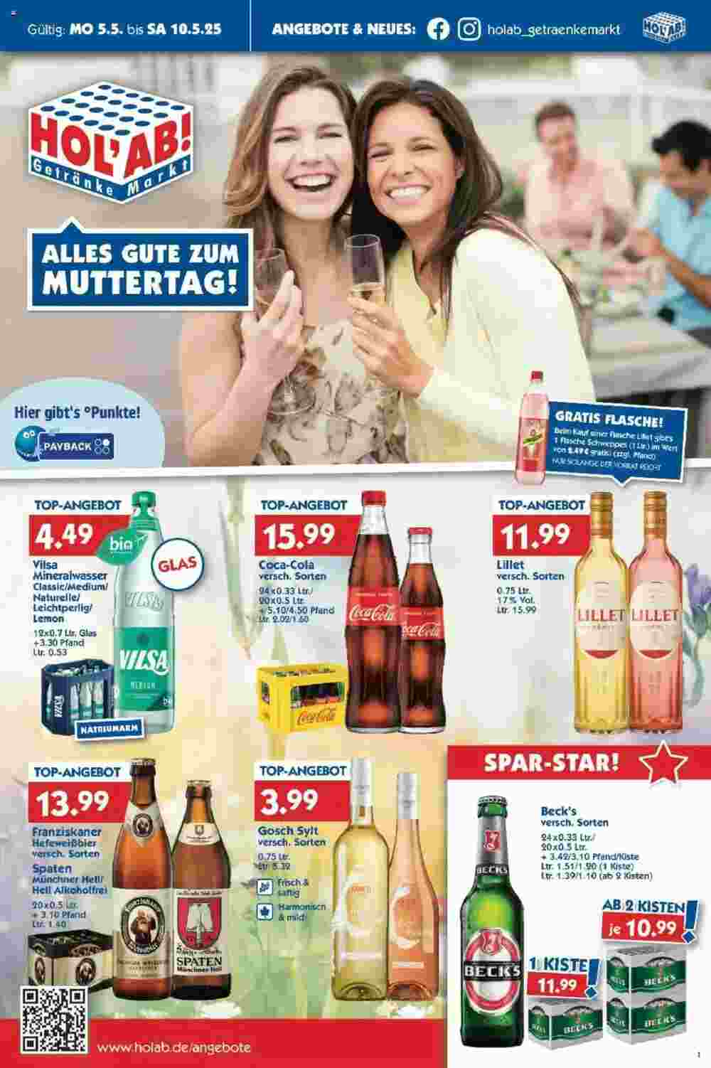 Hol'ab Getränkemarkt Prospekt (ab 05.05.2025) zum Blättern - Seite 1