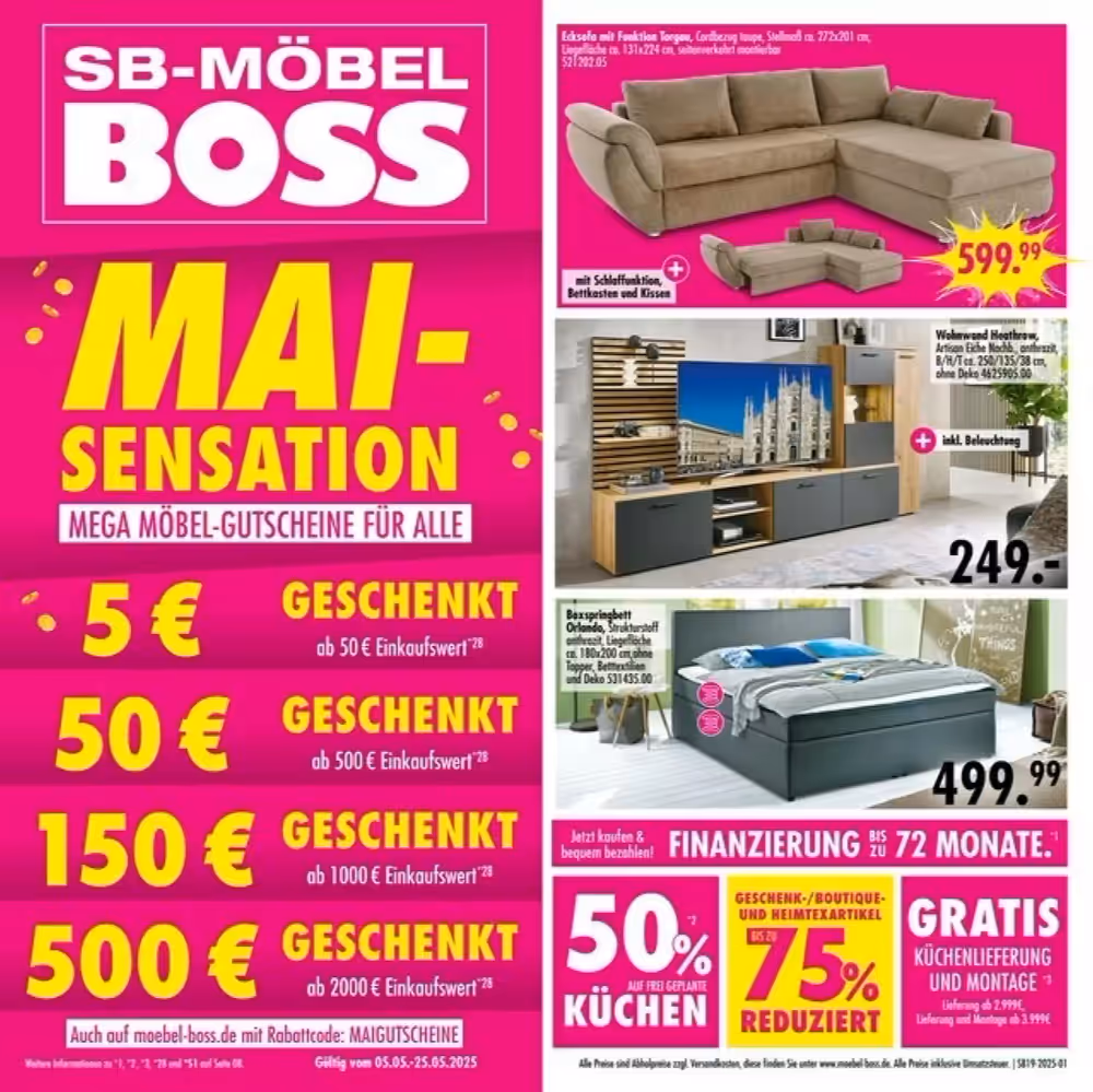 Möbel Boss Prospekt (ab 05.05.2025) zum Blättern - Seite 1