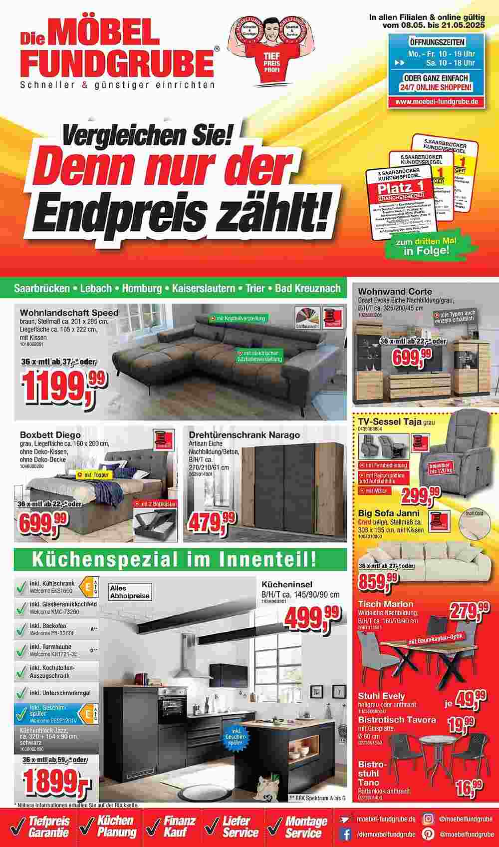 Möbelfundgrube Prospekt (ab 08.05.2025) zum Blättern - Seite 1
