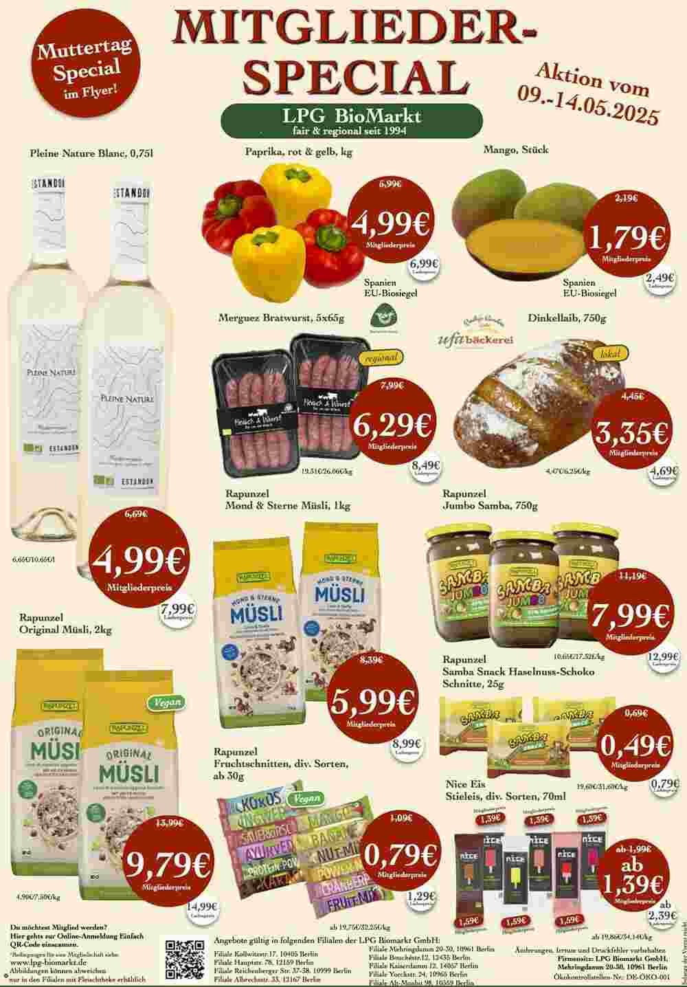LPG Biomarkt Prospekt (ab 09.05.2025) zum Blättern - Seite 1