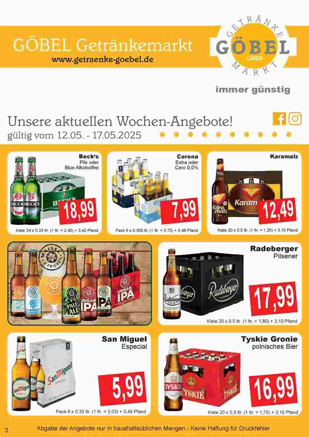 Getränke Göbel Prospekt (ab 12.05.2025) zum Blättern - Seite 1