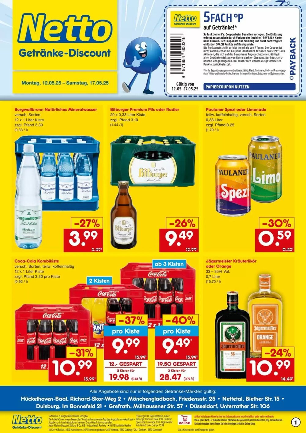 Netto Getränke Discount Prospekt (ab 12.05.2025) zum Blättern - Seite 1