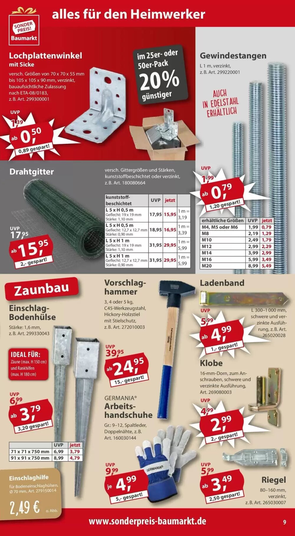 Sonderpreis Baumarkt Prospekt (ab 13.05.2025) zum Blättern - Seite 9